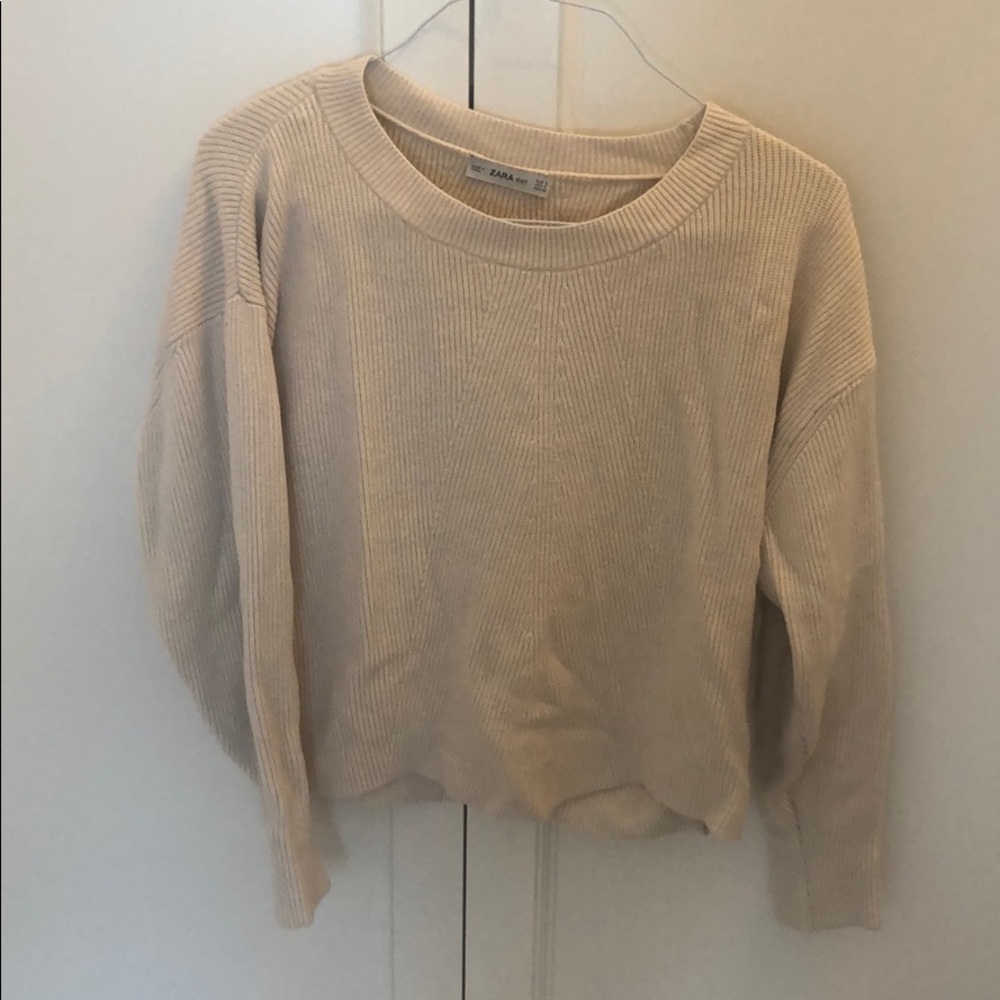 Zara cream knit sweater